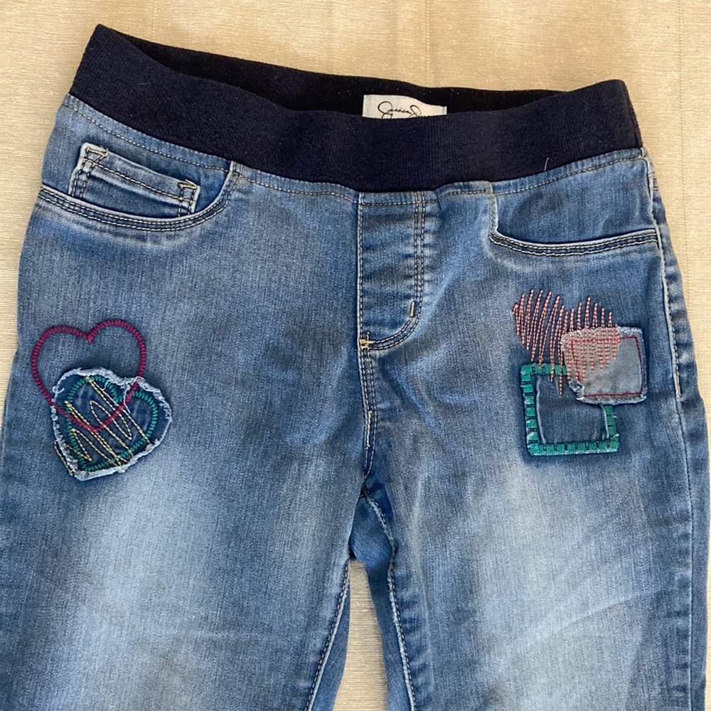 Jessica Simpson Girl’s Embroidered Jean Leggings size 10‎